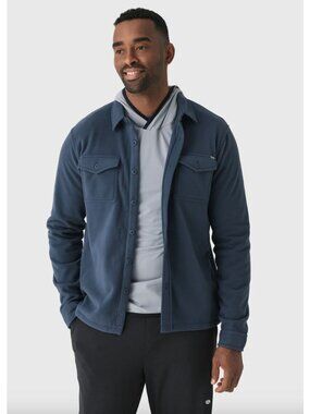 VUORI Aspen Shirt Jacket Fleece Men's Size Medium in Ocean Blue